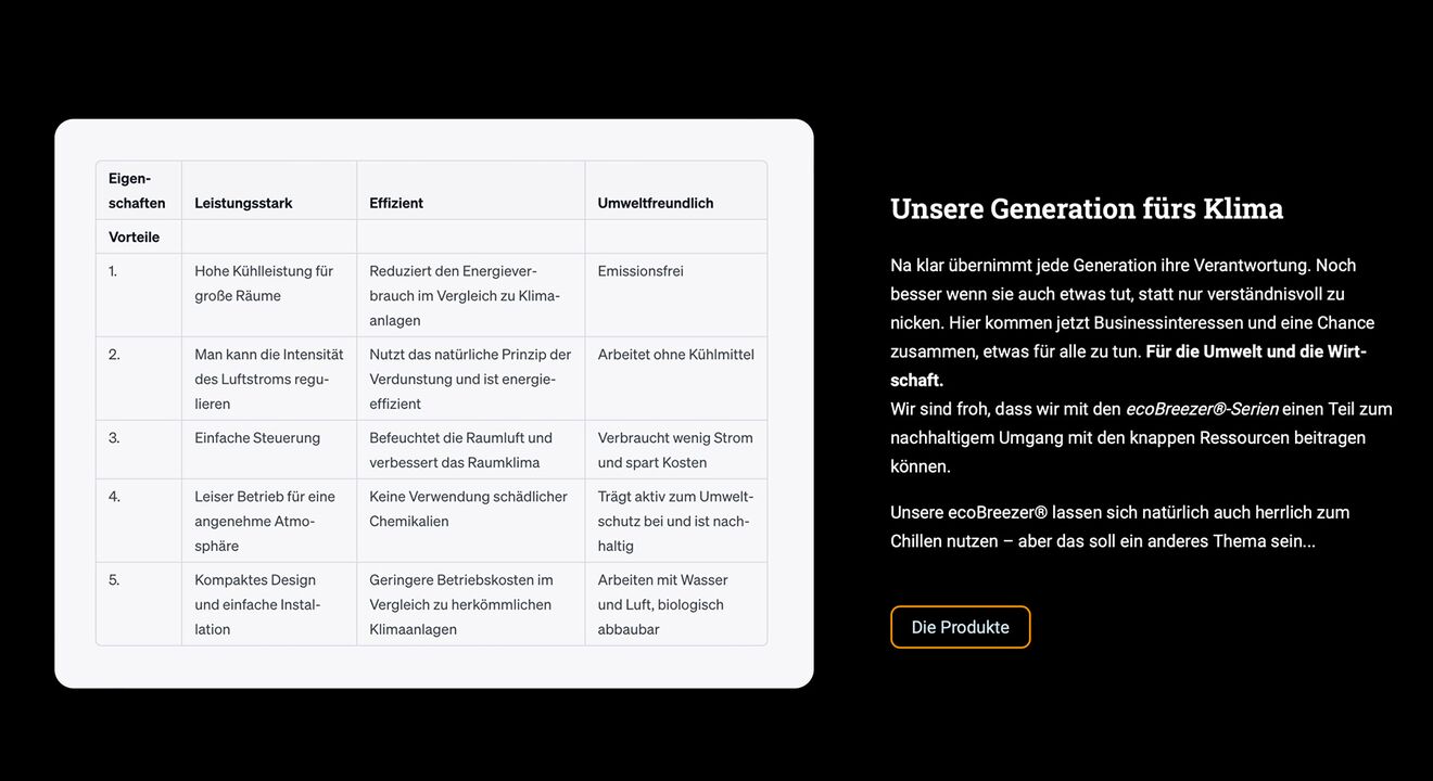 GS MIET / ecoBreezer – Homepage Nachhaltigkeit