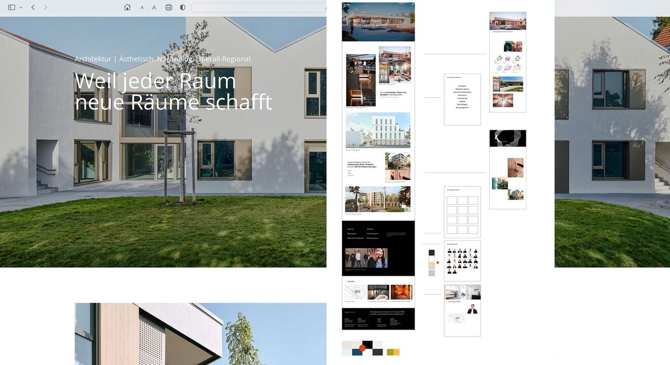 STUDIO SF Architekten, Webseite – Aufbau und Struktur